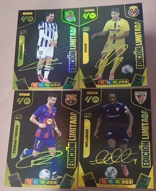 4 cromos firmados Panini Adrenalyn XL
