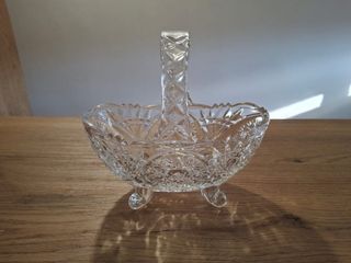 Jarrón de cristal con asa