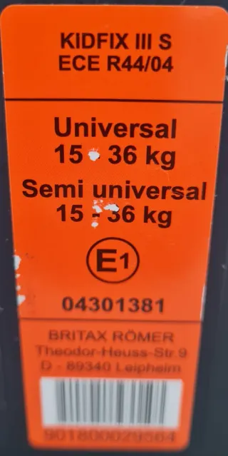 Silla coche Britax Römer negra