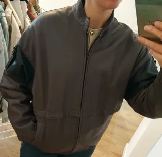 Chaqueta bomber vintage piel
