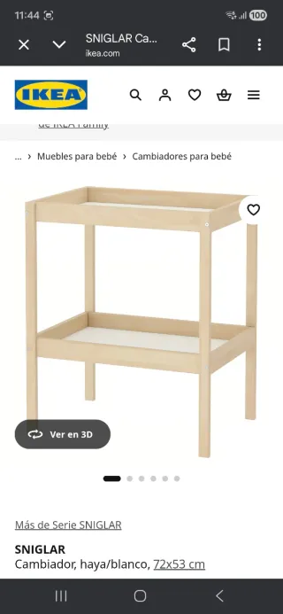 Cambiador de bebé Ikea (y colchoneta)