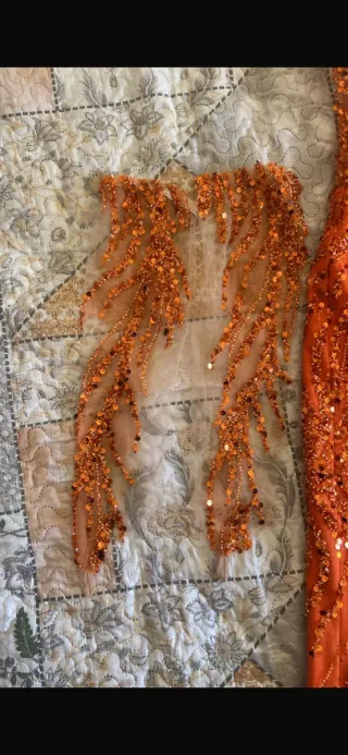 Vestido Fiesta Gitana Naranja y Dorado