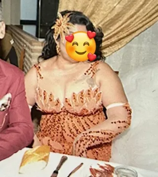 Vestido Fiesta Gitana Naranja y Dorado