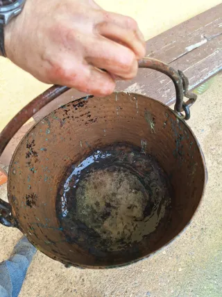 Calderone di rame antico