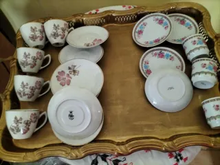 Juego Tazas y Platos Café Porcelana