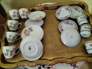 Juego Tazas y Platos Café Porcelana