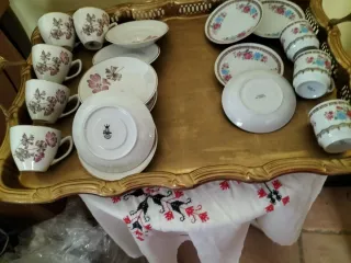 Juego Tazas y Platos Café Porcelana