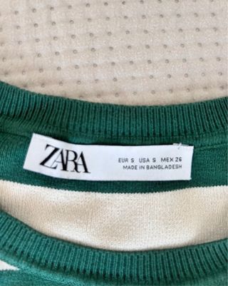 Top rayas verde y blanco Zara