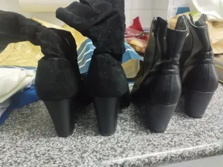 Botines piel negros T38 + ropa