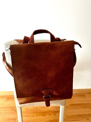Bolso/Mochila Piel Marrón Nuevo