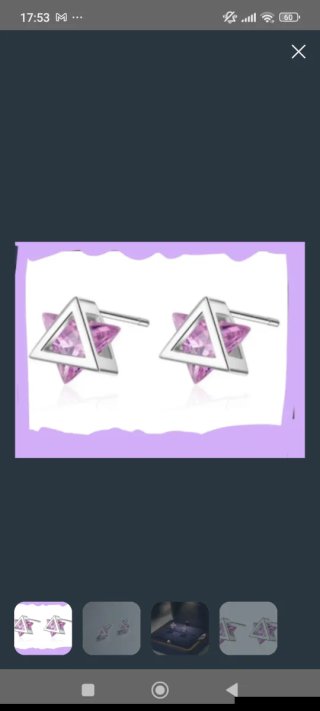 Pendientes Triángulo Rosa Plata