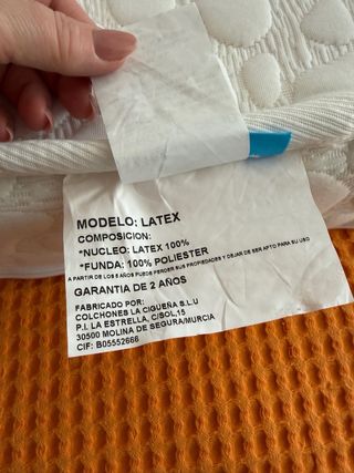 Colchón cuna látex La Cigüeña 60x120