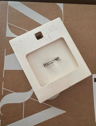 Anillo doble plateado