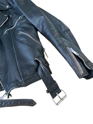 Chaqueta Biker Cuero Negra Talla M