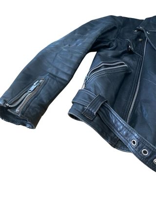 Chaqueta Biker Cuero Negra Talla M
