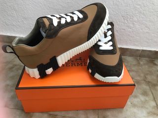 Hermès zapatillas deportivas marrones y negras