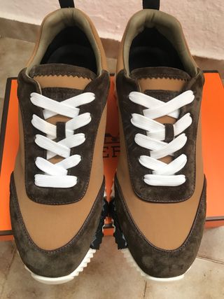 Hermès zapatillas deportivas marrones y negras