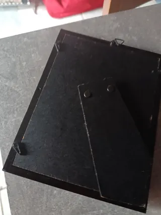 Marco fotos caoba y plateado decorado