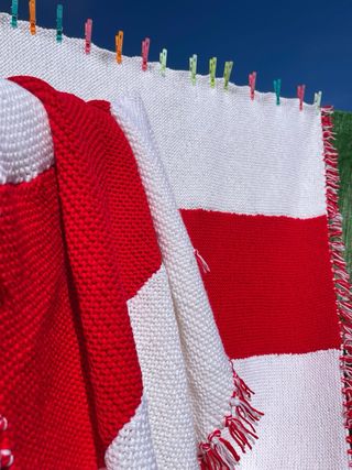 Manta hecha a mano patchwork de ganchillo