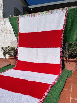 Manta hecha a mano patchwork de ganchillo
