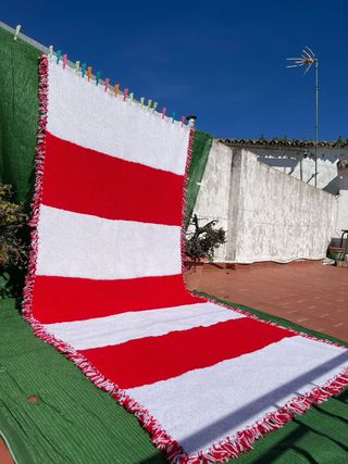 Manta hecha a mano patchwork de ganchillo