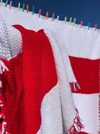 Manta hecha a mano patchwork de ganchillo