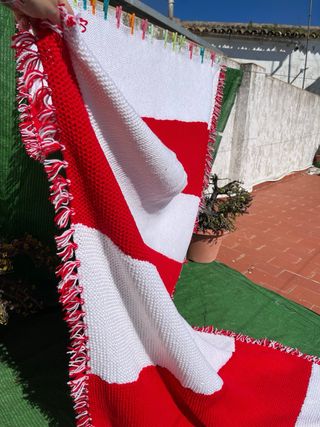Manta hecha a mano patchwork de ganchillo