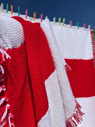 Manta hecha a mano patchwork de ganchillo