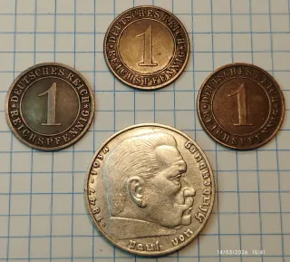 Lote monedas 1934-1937 III Reich Alemania