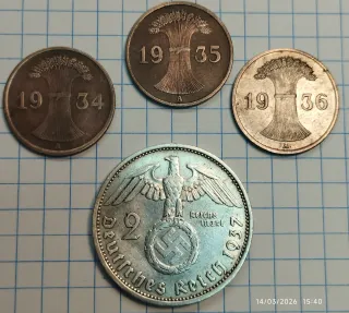 Lote monedas 1934-1937 III Reich Alemania