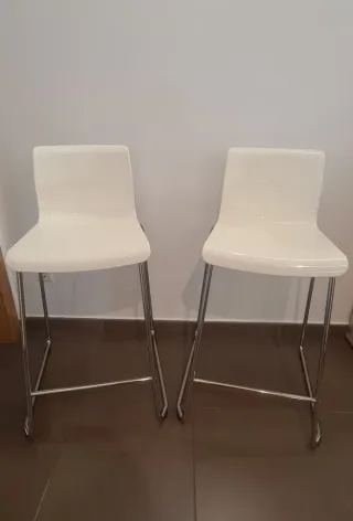 2 Taburetes IKEA GLENN Blancos