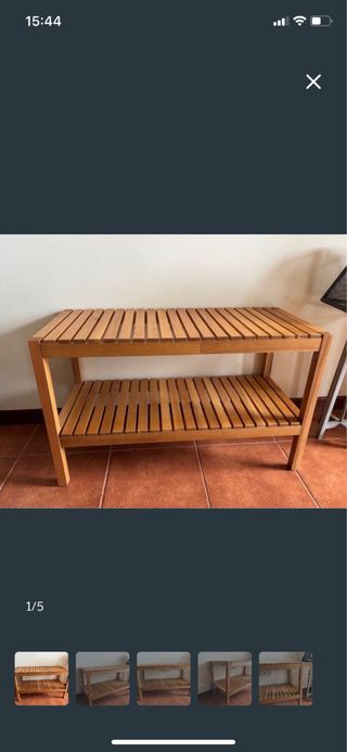 Banco de madera 2 estantes Ikea Medida 83x37x50