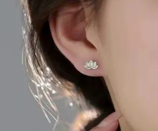 Pendientes Flor de Loto Plata