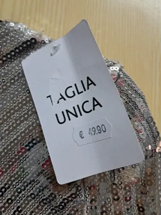 Vestito paillettes NOIR con etichetta