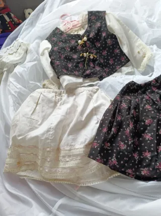 Vestido Fallera Bebé Negro/Rosa