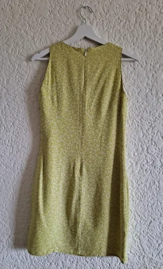 Vestido verde floral blanco