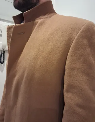 Abrigo tipo Loden 100% Cachemira Marrón