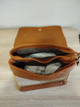 Borsa trapuntata colore cammello