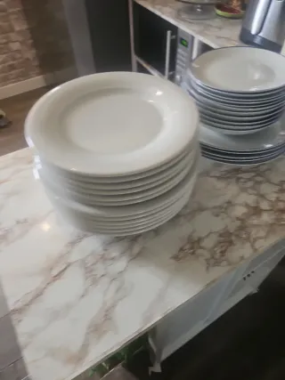 Platos 16 del corte ingles  y 12 de rose des sable