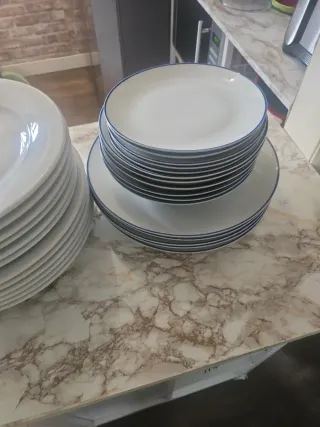 Platos 16 del corte ingles  y 12 de rose des sable