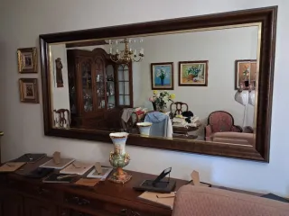Espejo Grande Madera y Dorado