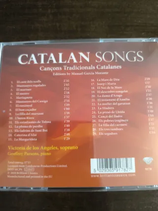 CD Catalan Songs Victoria de los Angeles