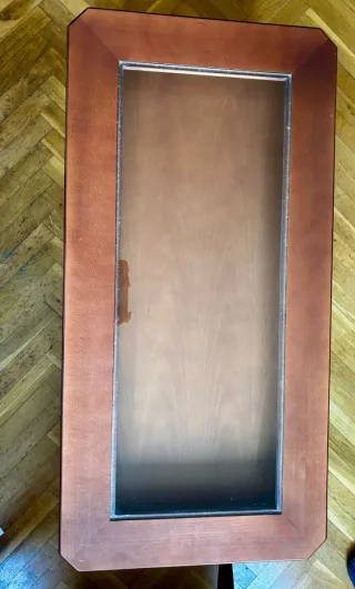 Mesa baja de salón madera y cristal