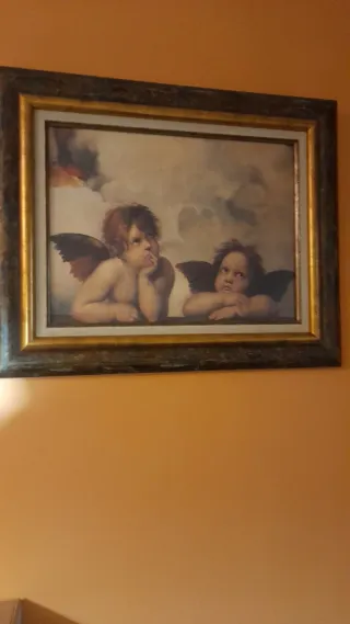 Cuadro de ángeles con doble moldura