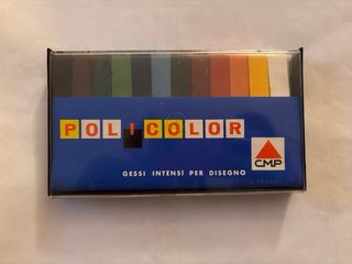 1Scatola NUOVA:12 GESSI COLORATI POLICOLOR VINTAGE