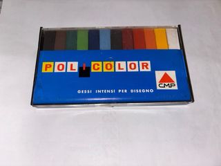 1Scatola NUOVA:12 GESSI COLORATI POLICOLOR VINTAGE