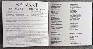 Sabbat History of a Time To Come CD Reissue New