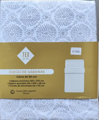 Juego Sábanas Franela Cama 90