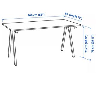 Escritorio Trotten Ikea Beige y Blanco