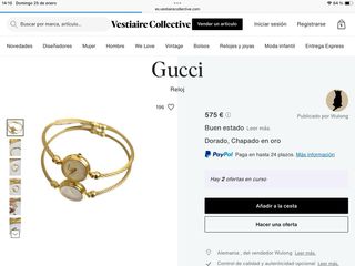 Orologio Gucci Dorato e Bianco